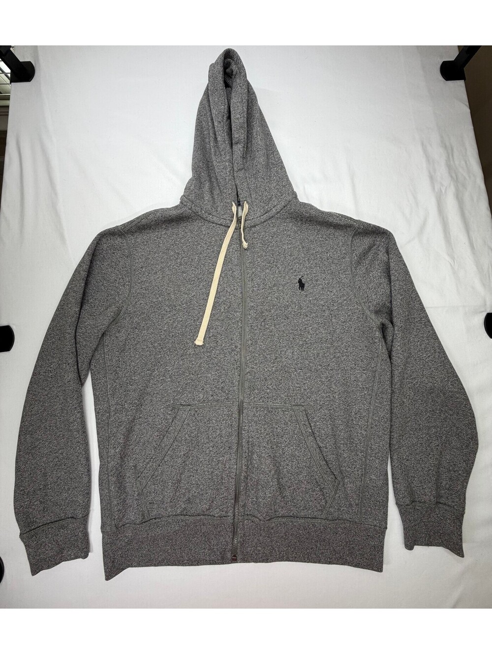 Polo Ralph Lauren Men's Hoodie Full Zip Fleece Classic Logo Size Large Grey